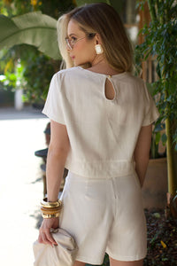 Conjunto Neide Com Cropped e Short Saia - Off White