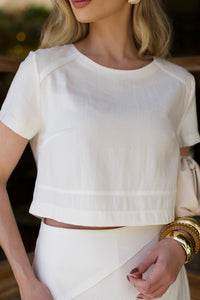 Conjunto Neide Com Cropped e Short Saia - Off White