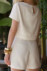 Conjunto Neide Com Cropped e Short Saia - Off White