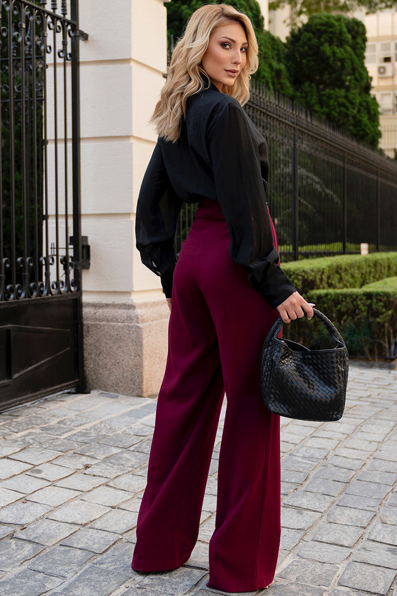 Camisa Samara Manga Longa Com Botão - Preto