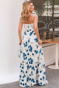 Vestido Graziela Longo Estampado Com Alça - Azul