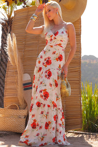 Vestido Graziela Longo Estampado Com Alça - Rosa