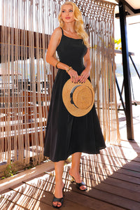 Vestido Paulina Com Pregas e Alça - Preto