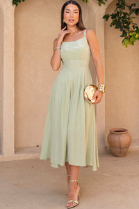 Vestido Paulina Com Pregas e Alça - Verde