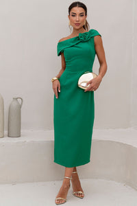 Vestido Leila Tubinho Com Detalhe Flor Na Gola - Verde