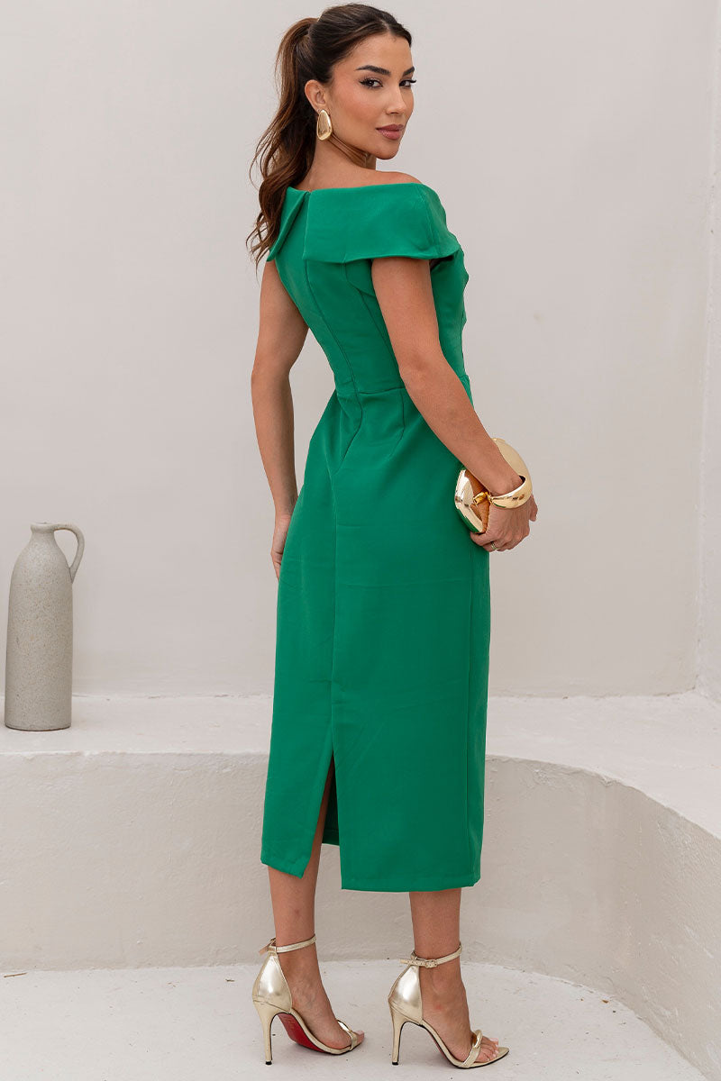 Vestido Leila Tubinho Com Detalhe Flor Na Gola - Verde