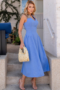 Vestido Sonia Decote V - Azul