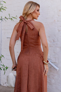 Vestido Sonia Decote V - Marrom