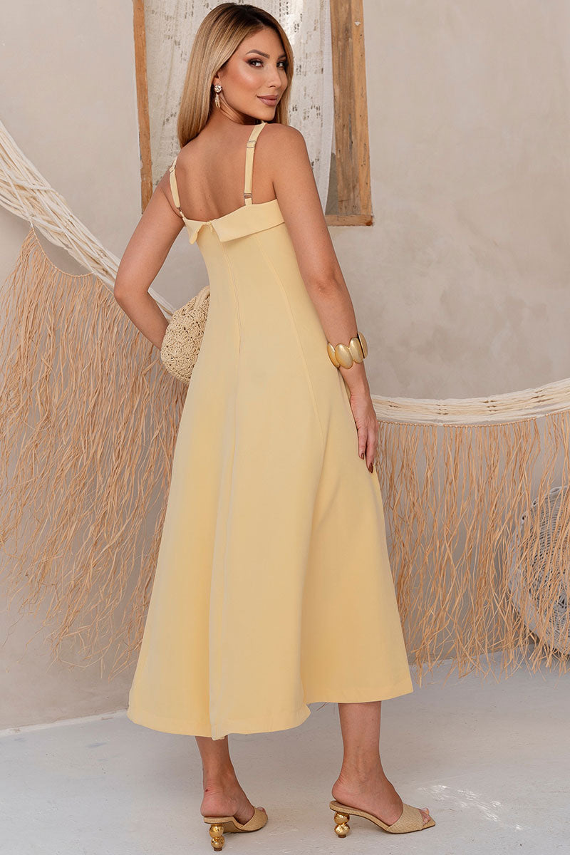 Vestido Teodora Midi - Amarelo