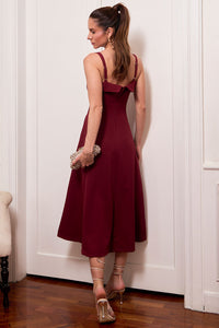 Vestido Teodora Com Alça, Bolso e Zíper - Vinho