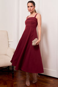 Vestido Teodora Com Alça, Bolso e Zíper - Vinho