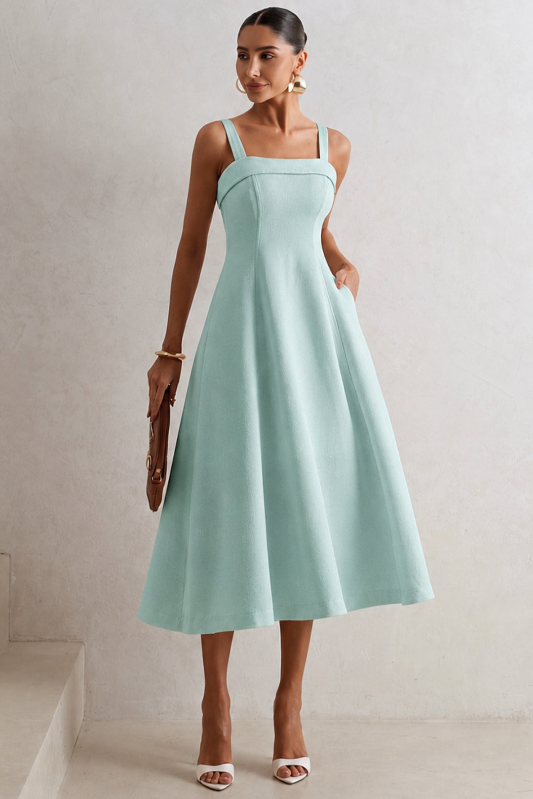 Vestido Teodora Midi - Verde Claro
