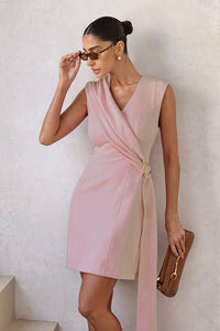 Vestido Suzy Tubinho Curto Com Detalhe Fivela - Rose