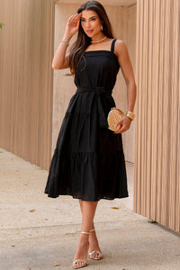 Vestido Felicia Com Alça e Faixa - Preto