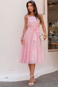 Vestido Felicia Com Alça e Faixa - Rosa