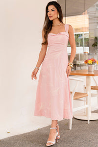 Vestido Serena Bordado Com Alça Larga - Rosa