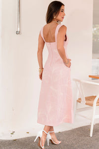 Vestido Serena Bordado Com Alça Larga - Rosa