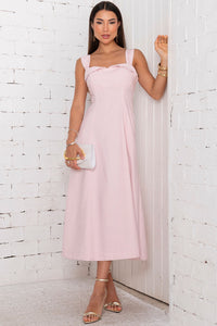 Vestido Rochele Midi Com Alça Larga - Rosa