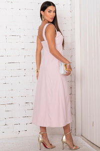 Vestido Rochele Midi Com Alça Larga - Rosa