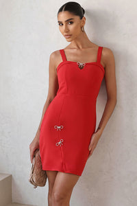 Vestido Geisa Tubinho Com Detalhe Metal - Vermelho