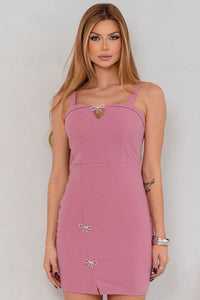 Vestido Geisa Tubinho Com Detalhe Metal - Goiaba