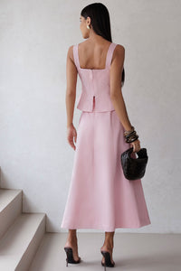 Conjunto Darlene Blusa Saia Com Zíper - Rosa