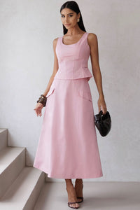 Conjunto Darlene Blusa Saia Com Zíper - Rosa