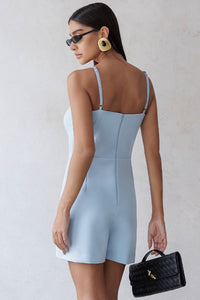 Macaquinho Estefany Com Alça e Zíper nas Costas - Azul