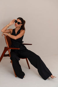 Conjunto Melina Calça e Blusa Transpassada - Preto