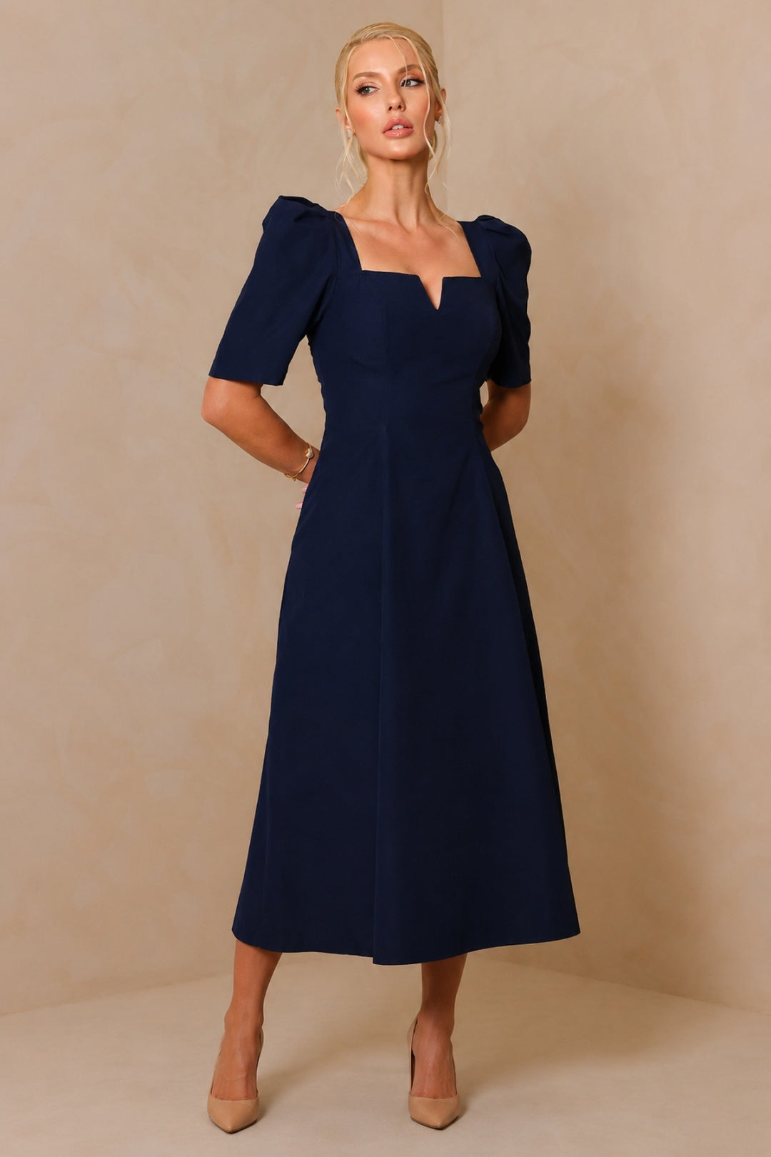 Vestido Dafny Midi - Azul Marinho