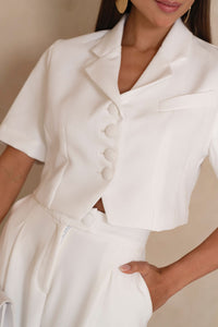 Spencer Shirley Manga Curta Botões - Off White