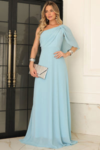 Vestido Jamile Longo Um Ombro Só - Azul