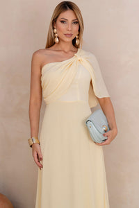 Vestido Jamile Longo Um Ombro Só - Amarelo