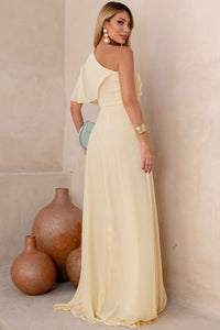 Vestido Jamile Longo Um Ombro Só - Amarelo