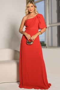 Vestido Jamile Longo Um Ombro Só - Vermelho