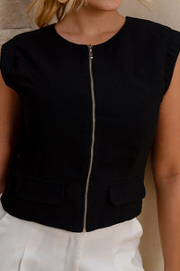 Blusa Monique Com Zíper - Preto