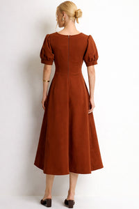 Vestido Isaura Midi - Marrom