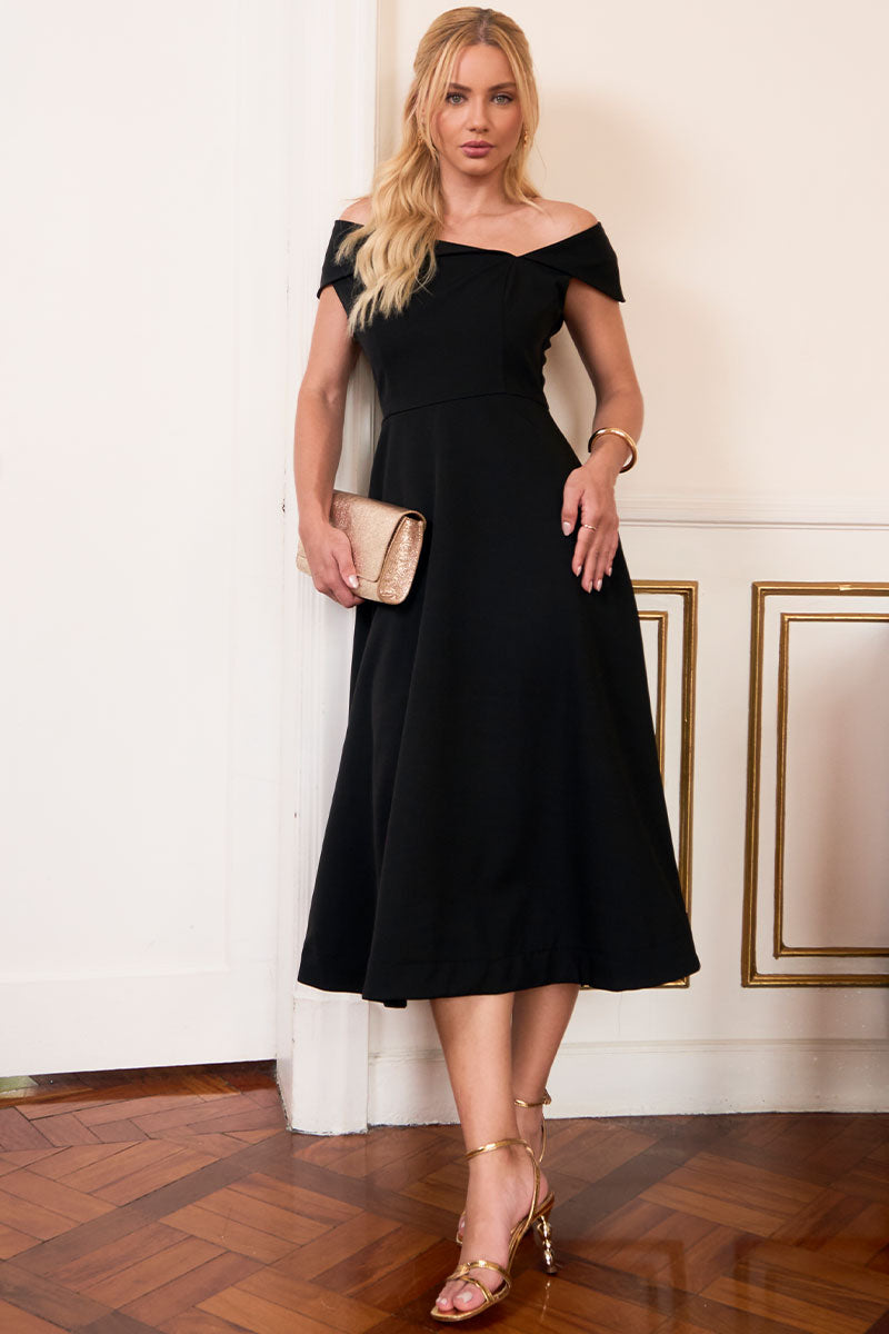Vestido Antônia Ombro a Ombro - Preto