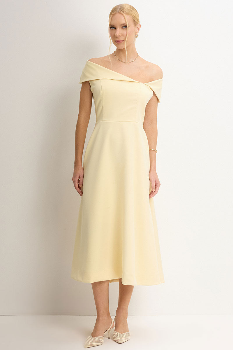 Vestido Antônia Ombro a Ombro - Amarelo