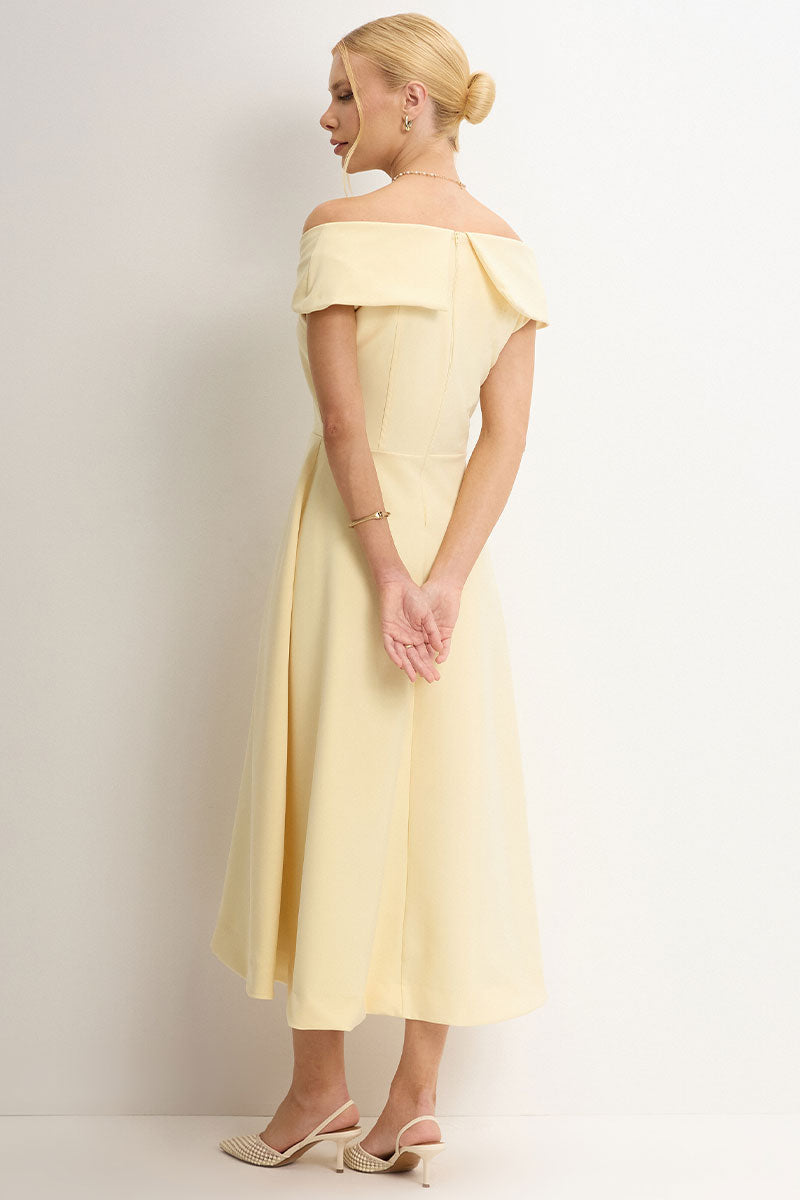 Vestido Antônia Ombro a Ombro - Amarelo