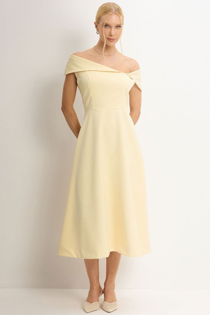Vestido Antônia Ombro a Ombro - Amarelo