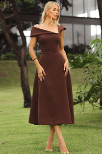 Vestido Antônia Ombro a Ombro - Marrom