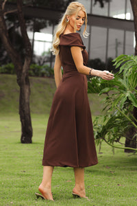 Vestido Antônia Ombro a Ombro - Marrom