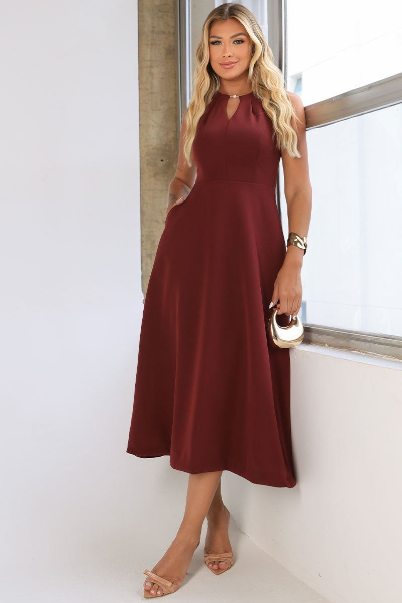 Vestido Iolanda - Vinho
