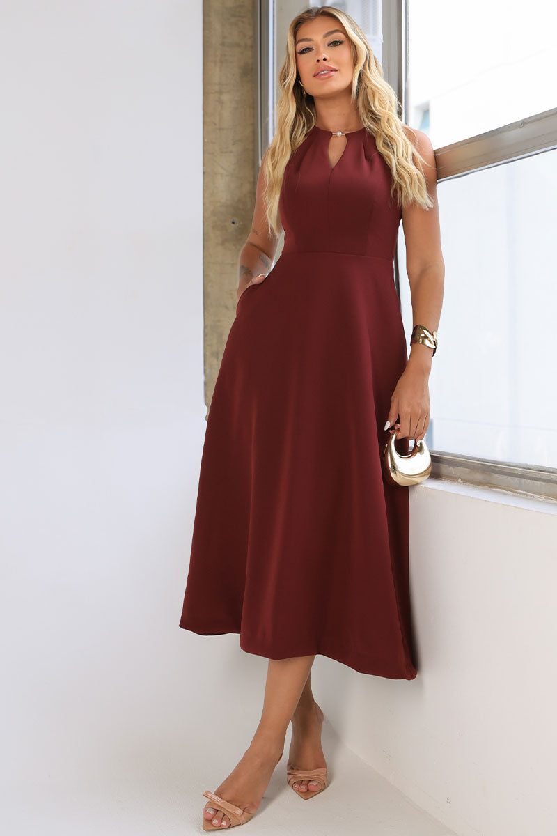 Vestido Iolanda - Vinho