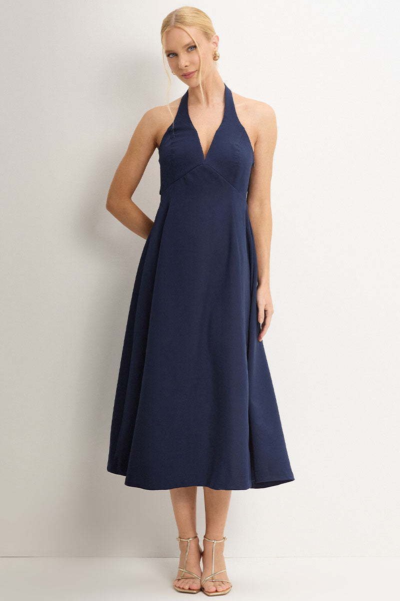 Vestido Filomena MIdi - Azul Marinho