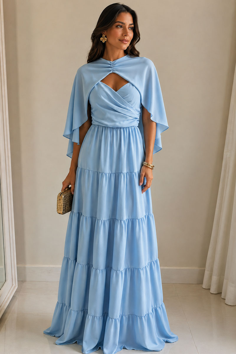 Vestido Georgina Drapeado - Azul