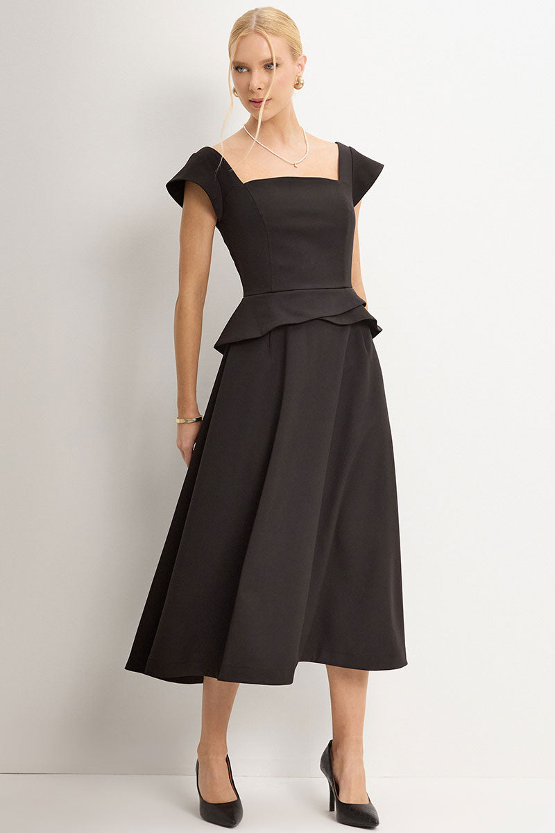 Vestido Perola Midi - Preto