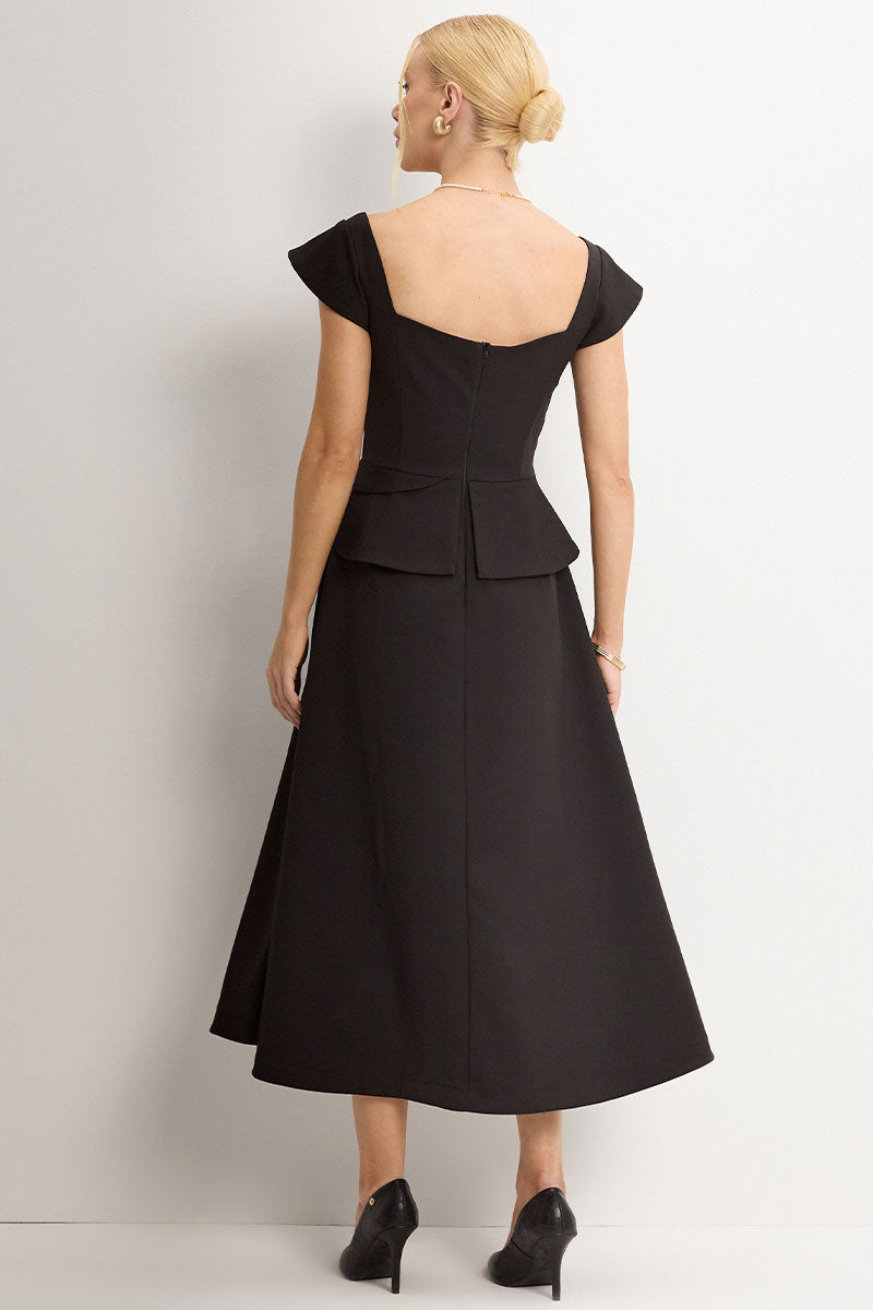 Vestido Perola Midi - Preto