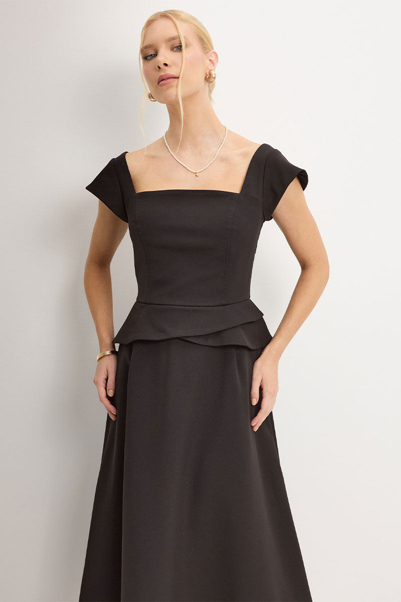 Vestido Perola Midi - Preto